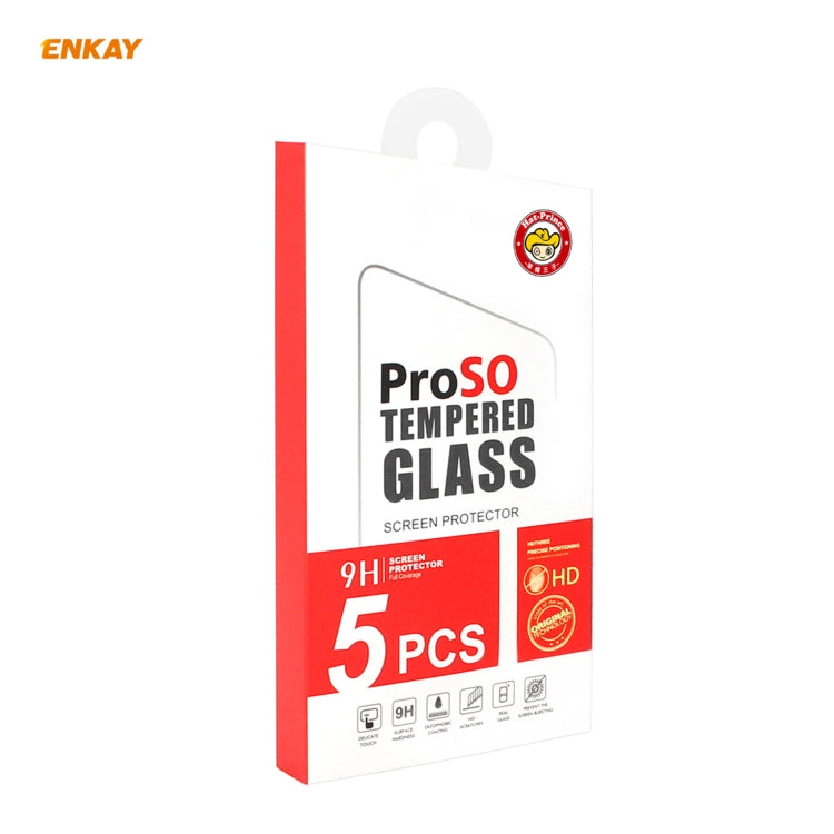 5 PCS ENKAY Hat-Prince Full Glue 0.26mm 9H 2.5D Tempered Glass Full Coverage Film, For Samsung Galaxy M51, For Samsung Galaxy A42 5G, For Xiaomi Poco X3 / X3 NFC