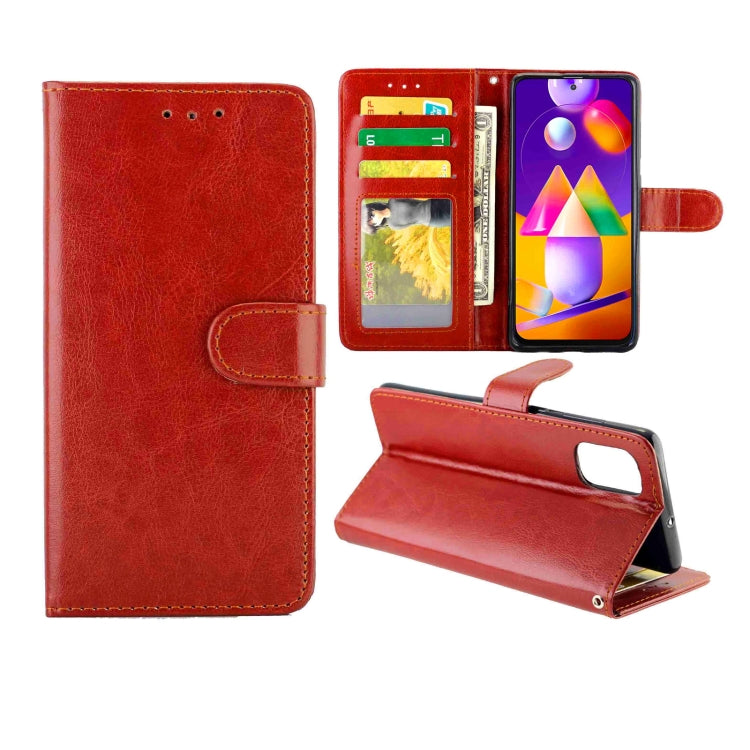 Crazy Horse Texture Leather Horizontal Flip Protective Case with Holder & Card Slots & Wallet & Photo Frame, For Samsung Galaxy M31S, For Samsung Galaxy Note20, For Samsung Samsung Galaxy M31S, For Samsung Galaxy A01 Core