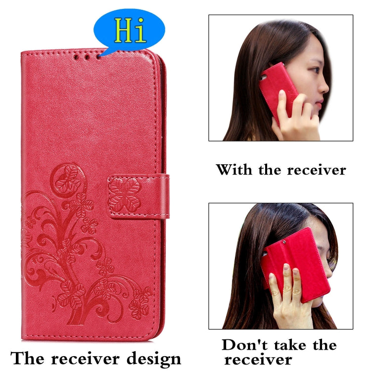 Four-leaf Clasp Embossed Buckle Mobile Phone Protection Leather Case with Lanyard & Card Slot & Wallet & Bracket Function, For Galaxy S20 FE / S20 Lite