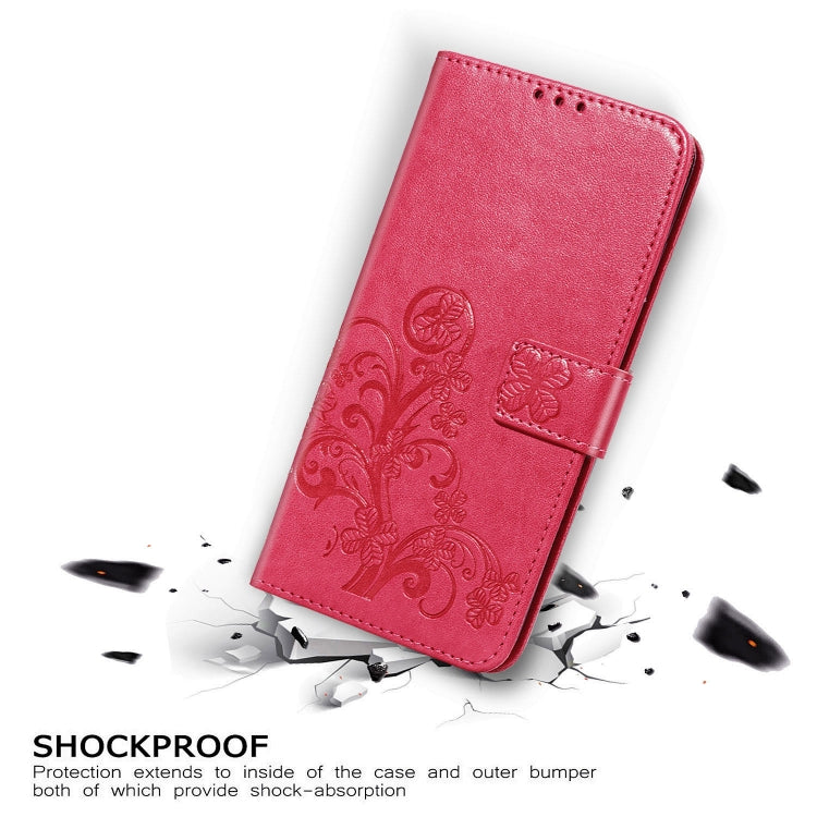 Four-leaf Clasp Embossed Buckle Mobile Phone Protection Leather Case with Lanyard & Card Slot & Wallet & Bracket Function, For Galaxy S20 FE / S20 Lite