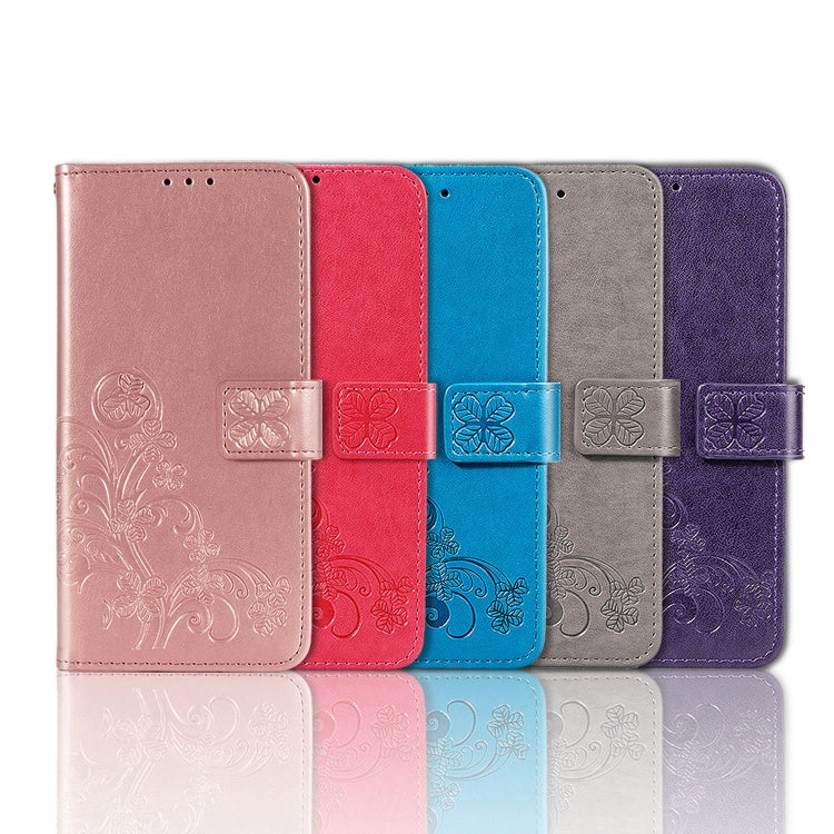 Four-leaf Clasp Embossed Buckle Mobile Phone Protection Leather Case with Lanyard & Card Slot & Wallet & Bracket Function, For Galaxy S20 FE / S20 Lite