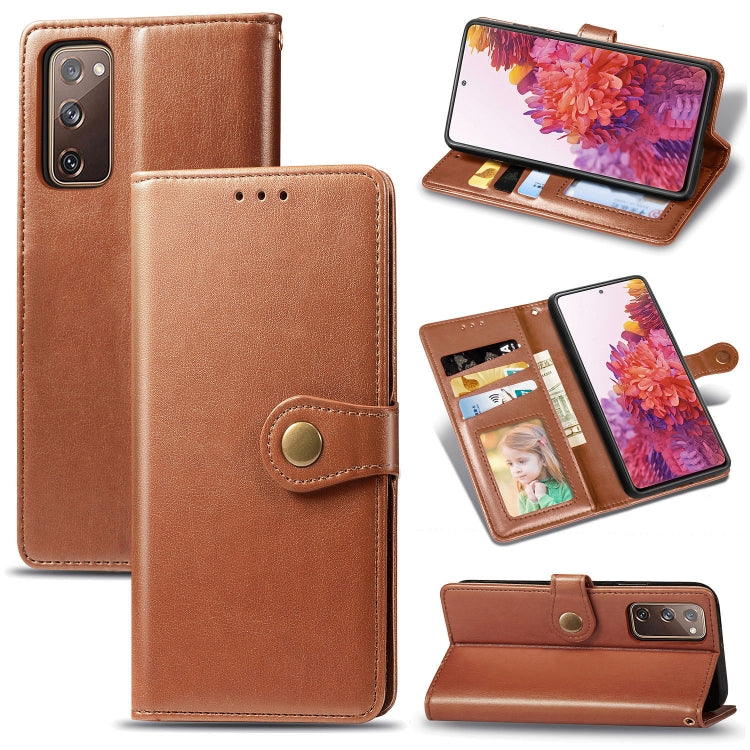 Retro Solid Color Leather Buckle Phone Case with Lanyard & Photo Frame & Card Slot & Wallet & Stand Function, For Galaxy S20 FE(4G/5G) / S20 Lite