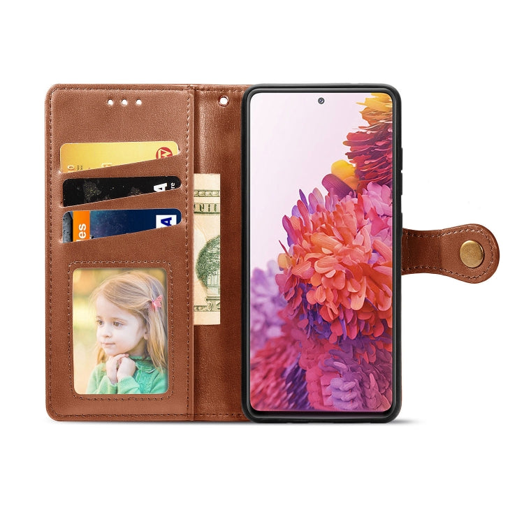 Retro Solid Color Leather Buckle Phone Case with Lanyard & Photo Frame & Card Slot & Wallet & Stand Function, For Galaxy S20 FE(4G/5G) / S20 Lite