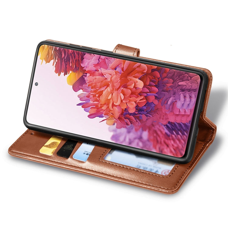 Retro Solid Color Leather Buckle Phone Case with Lanyard & Photo Frame & Card Slot & Wallet & Stand Function, For Galaxy S20 FE(4G/5G) / S20 Lite