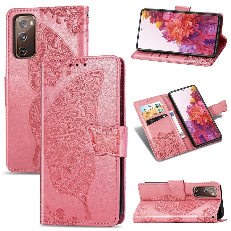 Butterfly Love Flower Embossed Horizontal Flip Leather Case with Bracket / Card Slot / Wallet / Lanyard, For Galaxy S20 FE / S20 Lite, For Xiaomi Poco X3 NFC, For Samsung Galaxy S20 FE, For LG Style3 L-41A