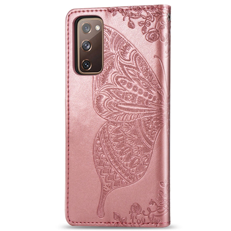 Butterfly Love Flower Embossed Horizontal Flip Leather Case with Bracket / Card Slot / Wallet / Lanyard, For Galaxy S20 FE / S20 Lite, For Xiaomi Poco X3 NFC, For Samsung Galaxy S20 FE, For LG Style3 L-41A
