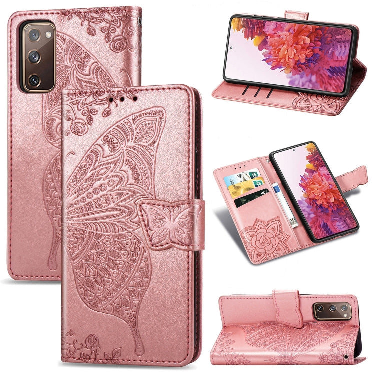 Butterfly Love Flower Embossed Horizontal Flip Leather Case with Bracket / Card Slot / Wallet / Lanyard, For Galaxy S20 FE / S20 Lite, For Xiaomi Poco X3 NFC, For Samsung Galaxy S20 FE, For LG Style3 L-41A