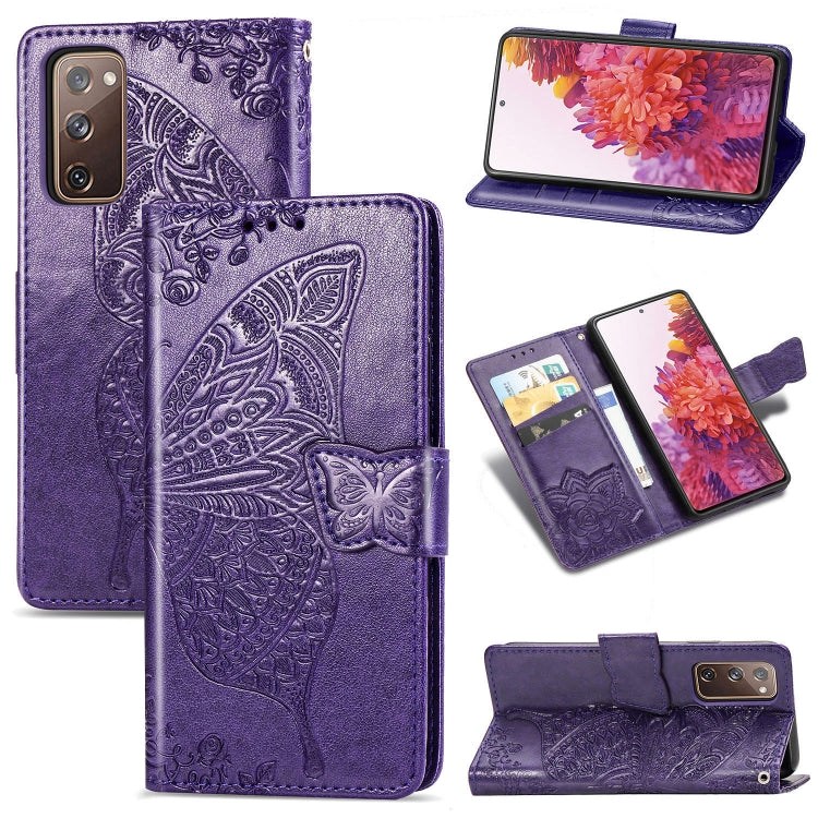 Butterfly Love Flower Embossed Horizontal Flip Leather Case with Bracket / Card Slot / Wallet / Lanyard, For Galaxy S20 FE / S20 Lite, For Xiaomi Poco X3 NFC, For Samsung Galaxy S20 FE, For LG Style3 L-41A