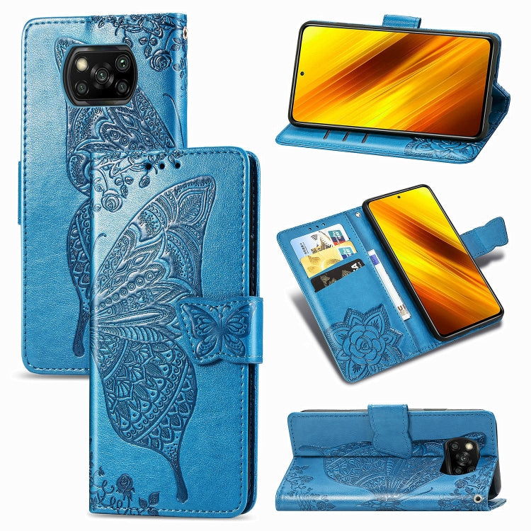 Butterfly Love Flower Embossed Horizontal Flip Leather Case with Bracket / Card Slot / Wallet / Lanyard, For Galaxy S20 FE / S20 Lite, For Xiaomi Poco X3 NFC, For Samsung Galaxy S20 FE, For LG Style3 L-41A