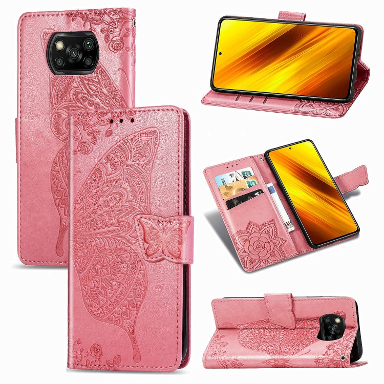 Butterfly Love Flower Embossed Horizontal Flip Leather Case with Bracket / Card Slot / Wallet / Lanyard, For Galaxy S20 FE / S20 Lite, For Xiaomi Poco X3 NFC, For Samsung Galaxy S20 FE, For LG Style3 L-41A