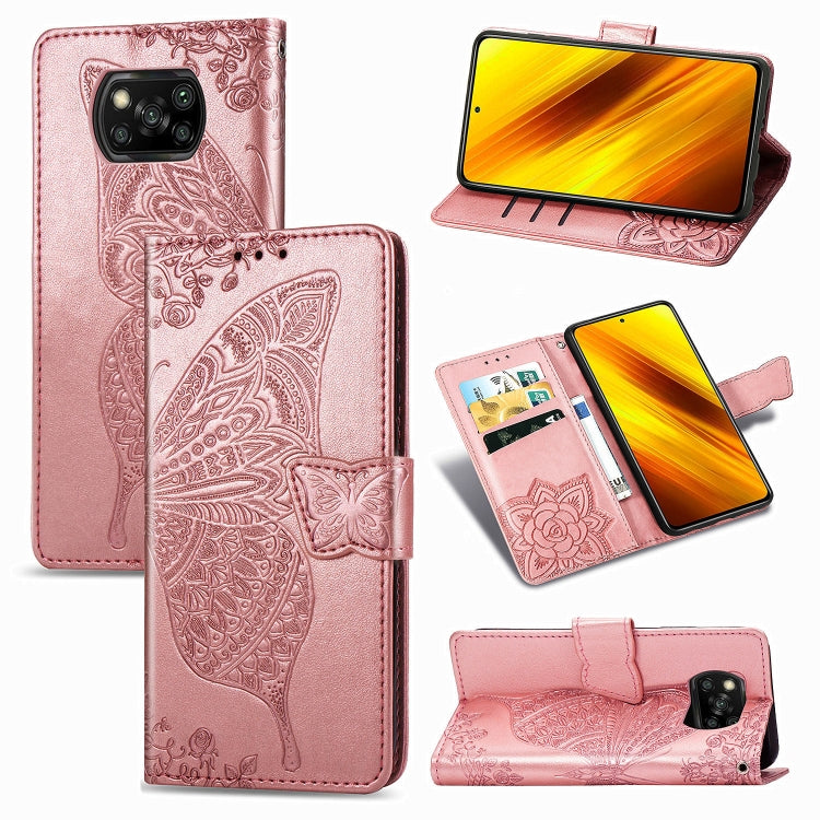 Butterfly Love Flower Embossed Horizontal Flip Leather Case with Bracket / Card Slot / Wallet / Lanyard, For Galaxy S20 FE / S20 Lite, For Xiaomi Poco X3 NFC, For Samsung Galaxy S20 FE, For LG Style3 L-41A