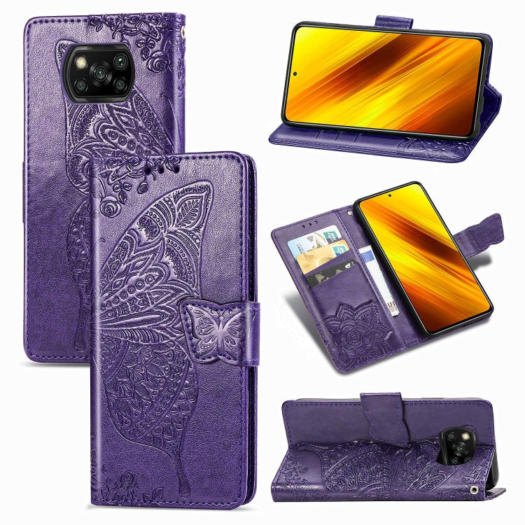 Butterfly Love Flower Embossed Horizontal Flip Leather Case with Bracket / Card Slot / Wallet / Lanyard, For Galaxy S20 FE / S20 Lite, For Xiaomi Poco X3 NFC, For Samsung Galaxy S20 FE, For LG Style3 L-41A
