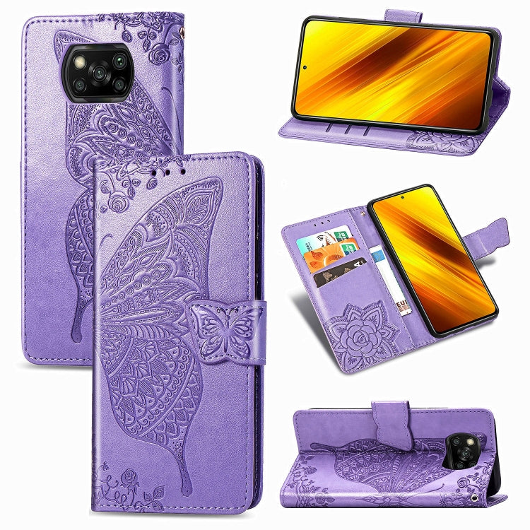 Butterfly Love Flower Embossed Horizontal Flip Leather Case with Bracket / Card Slot / Wallet / Lanyard, For Galaxy S20 FE / S20 Lite, For Xiaomi Poco X3 NFC, For Samsung Galaxy S20 FE, For LG Style3 L-41A