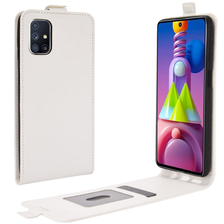 For Samsung Galaxy M51 (Side Fingerprint) R64 Texture Single Vertical Flip Leather Protective Case with Card Slots & Photo Frame, For Galaxy M51