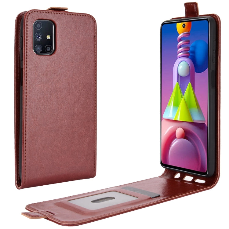For Samsung Galaxy M51 (Side Fingerprint) R64 Texture Single Vertical Flip Leather Protective Case with Card Slots & Photo Frame, For Galaxy M51