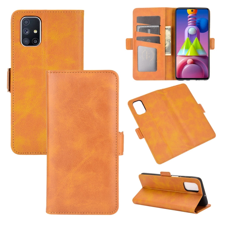 For Samsung Galaxy M51 (Side Fingerprint) Dual-side Magnetic Buckle Horizontal Flip Leather Case with Holder & Card Slots & Wallet, For Galaxy M51