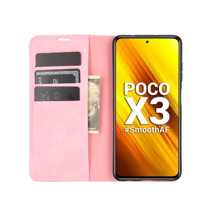 For Xiaomi Poco X3/X3 NFC Retro-skin Business Magnetic Suction Leather Case with Holder & Card Slots & Wallet, For Xiaomi Poco X3