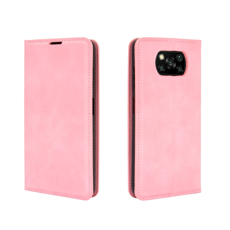 For Xiaomi Poco X3/X3 NFC Retro-skin Business Magnetic Suction Leather Case with Holder & Card Slots & Wallet, For Xiaomi Poco X3