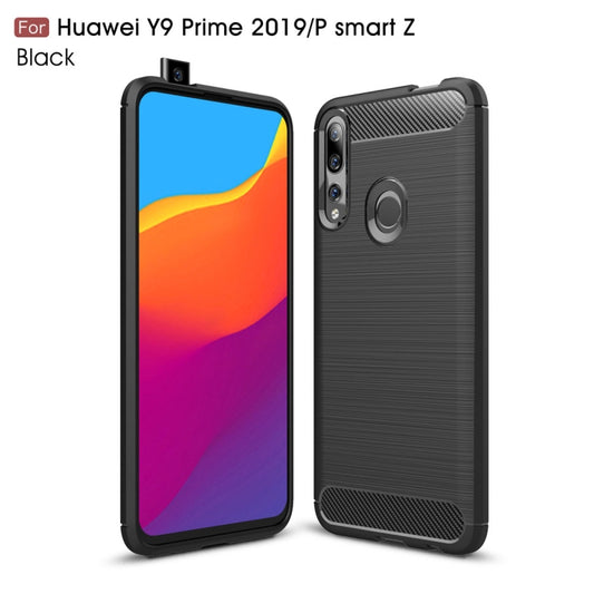 Brushed Texture Carbon Fiber TPU Case for Huawei Y9 Prime 2019 / P smart Z, For Huawei Y9 Prime 2019