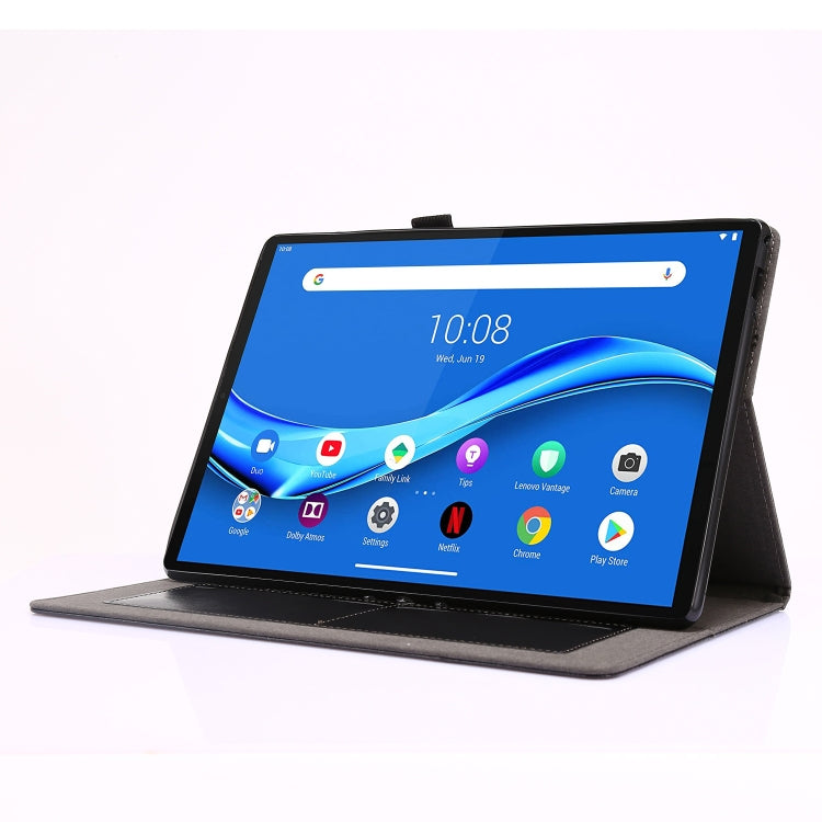 2-Folding Business Horizontal Flip PU Leather Case with Card Slots & Holder, For Lenovo Tab M10 10.1, For  Lenovo Tab M10 10.1, For Lenovo M10 Plus
