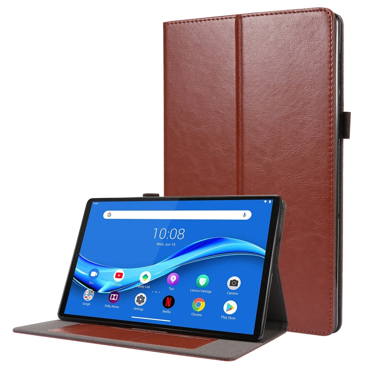 2-Folding Business Horizontal Flip PU Leather Case with Card Slots & Holder, For Lenovo Tab M10 10.1, For  Lenovo Tab M10 10.1, For Lenovo M10 Plus