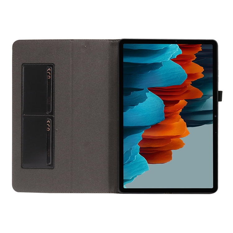 2-Folding Business Horizontal Flip PU Leather Case with Card Slots & Holder, For Samsung Galaxy Tab S8+ / Tab S8 Plus /  Tab S7 FE / Tab S7+ T970/T976B