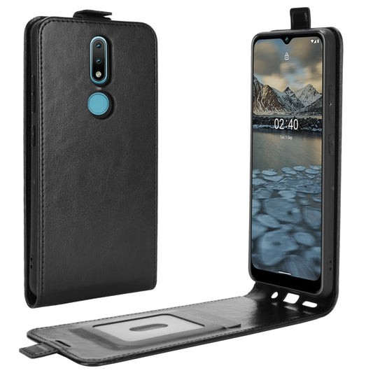 For Nokia 2.4 R64 Texture Single Vertical Flip Leather Protective Case with Card Slots & Photo Frame, For Nokia 2.4
