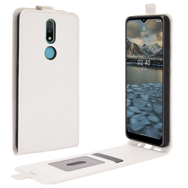 For Nokia 2.4 R64 Texture Single Vertical Flip Leather Protective Case with Card Slots & Photo Frame, For Nokia 2.4