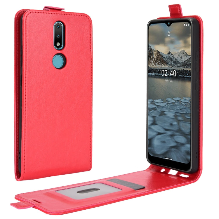 For Nokia 2.4 R64 Texture Single Vertical Flip Leather Protective Case with Card Slots & Photo Frame, For Nokia 2.4