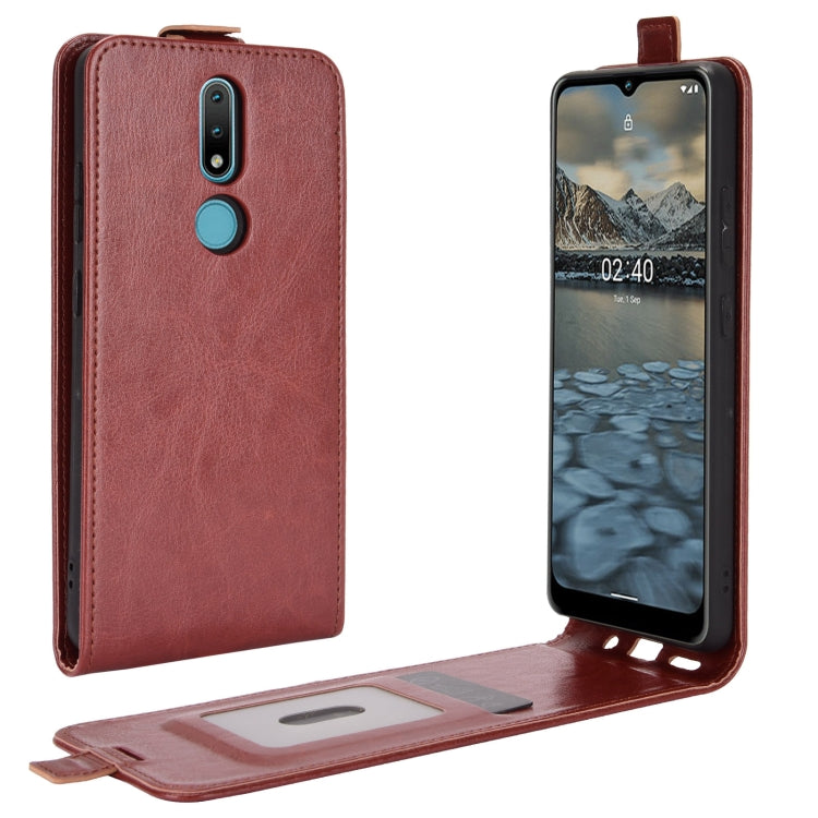 For Nokia 2.4 R64 Texture Single Vertical Flip Leather Protective Case with Card Slots & Photo Frame, For Nokia 2.4