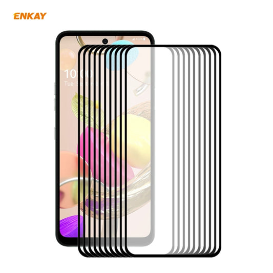 10 PCS ENKAY Hat-Prince Full Glue 0.26mm 9H 2.5D Tempered Glass Full Coverage Film, For LG K42 / K52 / K62, For Huawei P Smart 2021, For Nokia 3.4, For Motorola Moto G 5G(10 PCS)