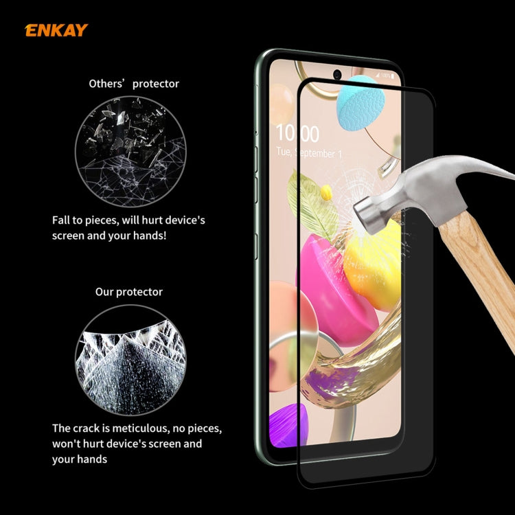 10 PCS ENKAY Hat-Prince Full Glue 0.26mm 9H 2.5D Tempered Glass Full Coverage Film, For LG K42 / K52 / K62, For Huawei P Smart 2021, For Nokia 3.4, For Motorola Moto G 5G(10 PCS)