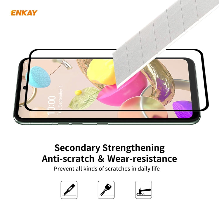10 PCS ENKAY Hat-Prince Full Glue 0.26mm 9H 2.5D Tempered Glass Full Coverage Film, For LG K42 / K52 / K62, For Huawei P Smart 2021, For Nokia 3.4, For Motorola Moto G 5G(10 PCS)