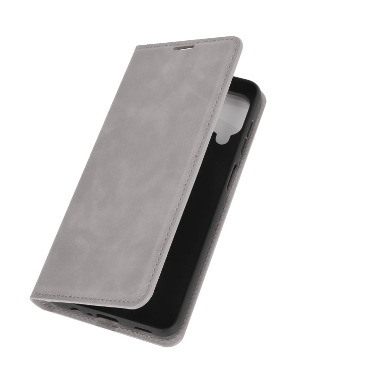 For Samsung Galaxy A12 Retro-skin Business Magnetic Suction Leather Case with Holder & Card Slots & Wallet, For Galaxy A12