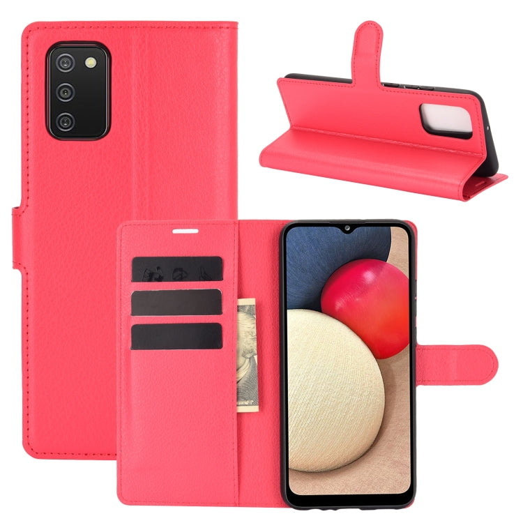 For Samsung Galaxy A02s Litchi Texture Horizontal Flip Protective Case with Holder & Card Slots & Wallet, For Galaxy A02s (EU Version), For Galaxy A02s