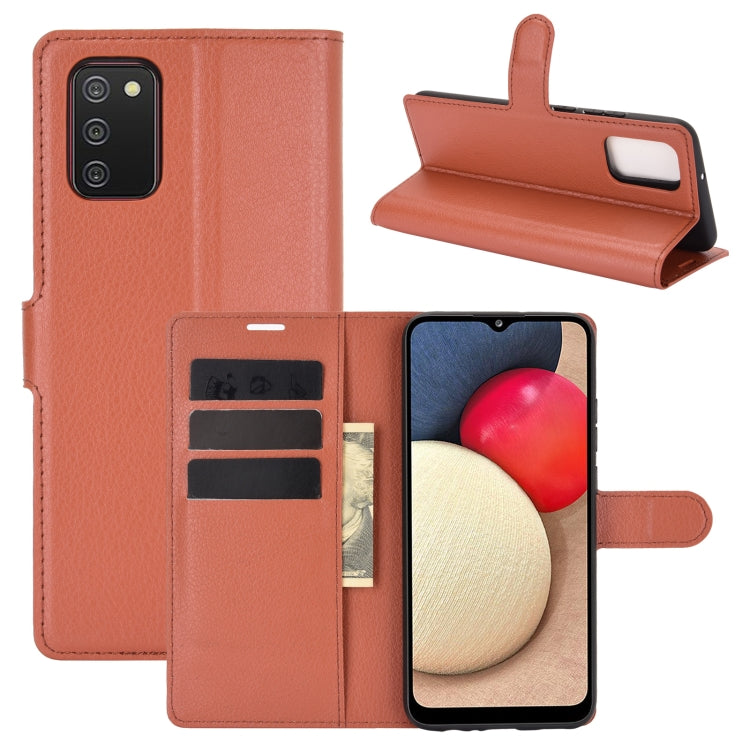For Samsung Galaxy A02s Litchi Texture Horizontal Flip Protective Case with Holder & Card Slots & Wallet, For Galaxy A02s (EU Version), For Galaxy A02s