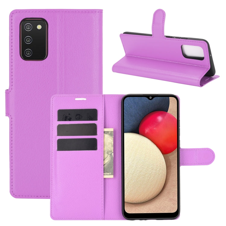 For Samsung Galaxy A02s Litchi Texture Horizontal Flip Protective Case with Holder & Card Slots & Wallet, For Galaxy A02s (EU Version), For Galaxy A02s