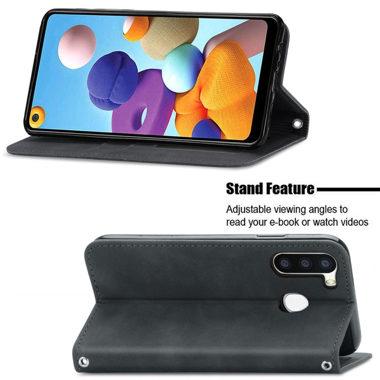 Retro Skin Feel Business Magnetic Horizontal Flip Leather Case with Holder & Card Slots & Wallet & Photo Frame, For Samsung Galaxy A21 (EU), For Samsung Galaxy A21s (EU), For Samsung Galaxy A31, For Samsung Galaxy A32 5G                                ...