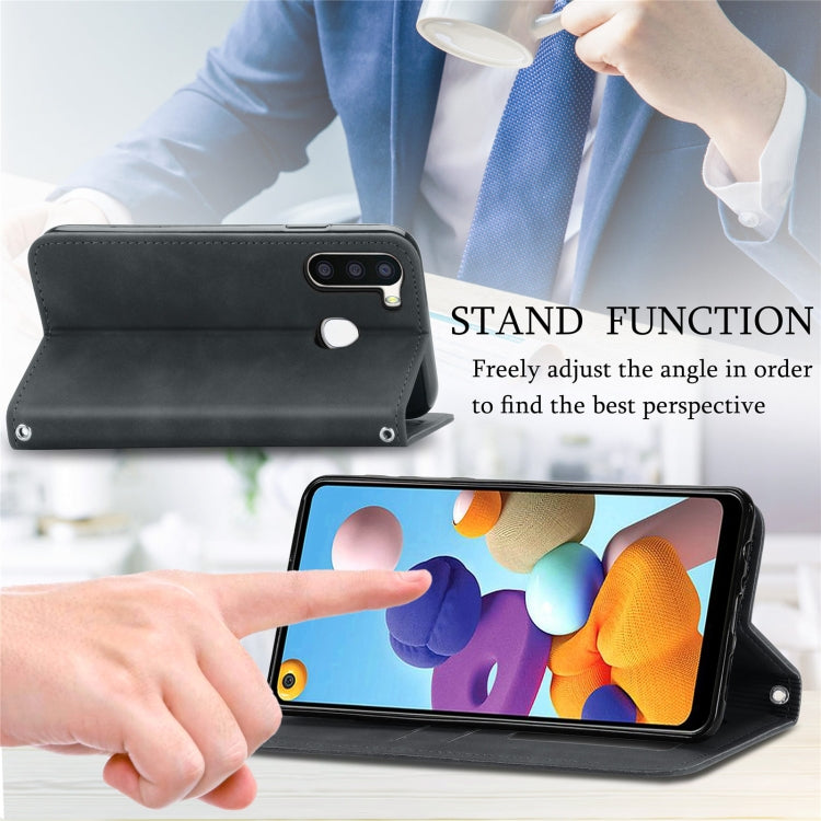 Retro Skin Feel Business Magnetic Horizontal Flip Leather Case with Holder & Card Slots & Wallet & Photo Frame, For Samsung Galaxy A21 (EU), For Samsung Galaxy A21s (EU), For Samsung Galaxy A31, For Samsung Galaxy A32 5G                                ...