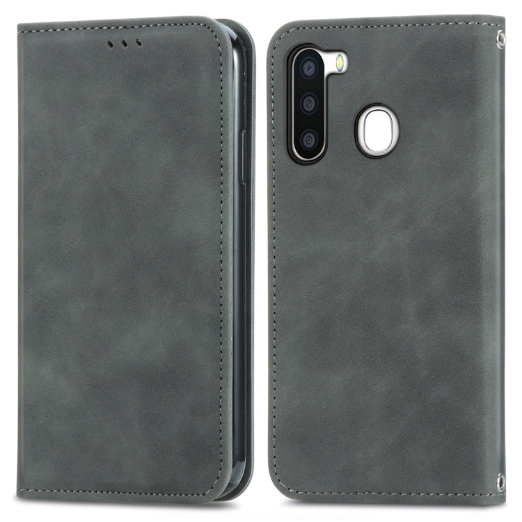 Retro Skin Feel Business Magnetic Horizontal Flip Leather Case with Holder & Card Slots & Wallet & Photo Frame, For Samsung Galaxy A21 (EU), For Samsung Galaxy A21s (EU), For Samsung Galaxy A31, For Samsung Galaxy A32 5G                                ...