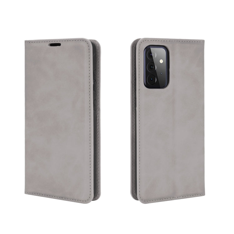 For Samsung Galaxy A72 5G Retro-skin Business Magnetic Suction Leather Case with Holder & Card Slots & Wallet, For Galaxy A72 5G