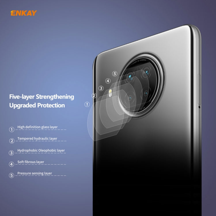 10 PCS ENKAY Hat-Prince 0.2mm 9H 2.15D Round Edge Rear Camera Lens Tempered Glass Film, For Xiaomi Redmi Note 9 Pro 5G, For Motorola G9 Plus, For Motorola G9 / G9 Play