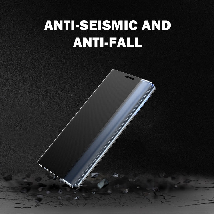 Plain Texture Cloth Attraction Flip Holder Leather Phone Case, For Galaxy S21 Ultra 5G, For Galaxy S21+ 5G, For Galaxy S21 5G