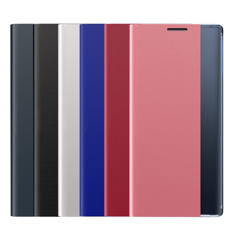 Plain Texture Cloth Attraction Flip Holder Leather Phone Case, For Galaxy S21 Ultra 5G, For Galaxy S21+ 5G, For Galaxy S21 5G