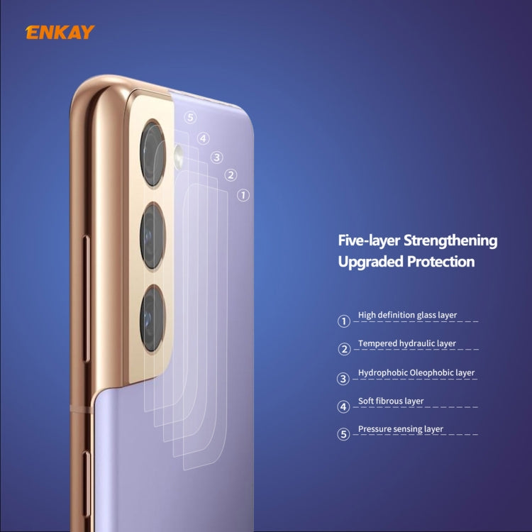 5 PCS ENKAY Hat-Prince 0.2mm 9H 2.15D Round Edge Rear Camera Lens Tempered Glass Film Protector, For Samsung Galaxy S21(5 PCS), For Samsung Galaxy S21+(5 PCS), For Samsung Galaxy S21 Ultra(5 PCS)