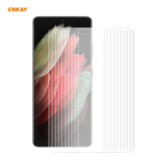 10 PCS For Samsung Galaxy S21 Ultra 5G ENKAY Hat-Prince 3D Full Screen PET Curved Hot Bending HD Screen Protector Soft Film, For Samsung Galaxy S21 Ultra 5G