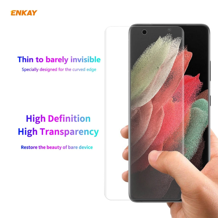 10 PCS For Samsung Galaxy S21 Ultra 5G ENKAY Hat-Prince 3D Full Screen PET Curved Hot Bending HD Screen Protector Soft Film, For Samsung Galaxy S21 Ultra 5G