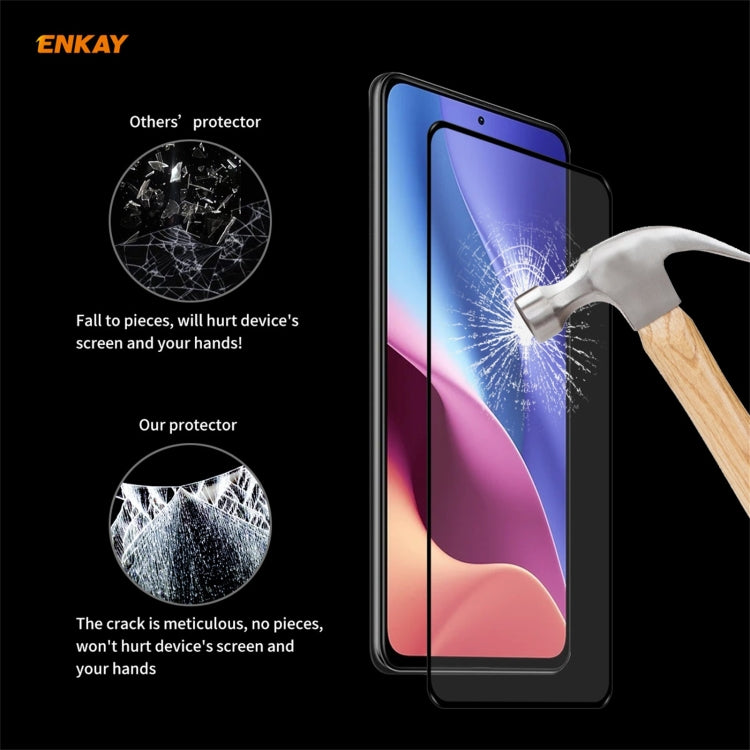 5 PCS ENKAY Hat-Prince Full Glue 0.26mm 9H 2.5D Tempered Glass Full Coverage Film, For Xiaomi Redmi K40 / K40 Pro(+), For Xiaomi Redmi Note 9T, For Xiaomi Redmi 9T, For Samsung Galaxy F62