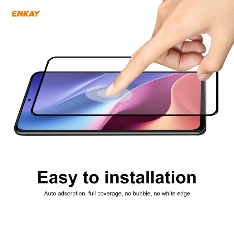 5 PCS ENKAY Hat-Prince Full Glue 0.26mm 9H 2.5D Tempered Glass Full Coverage Film, For Xiaomi Redmi K40 / K40 Pro(+), For Xiaomi Redmi Note 9T, For Xiaomi Redmi 9T, For Samsung Galaxy F62