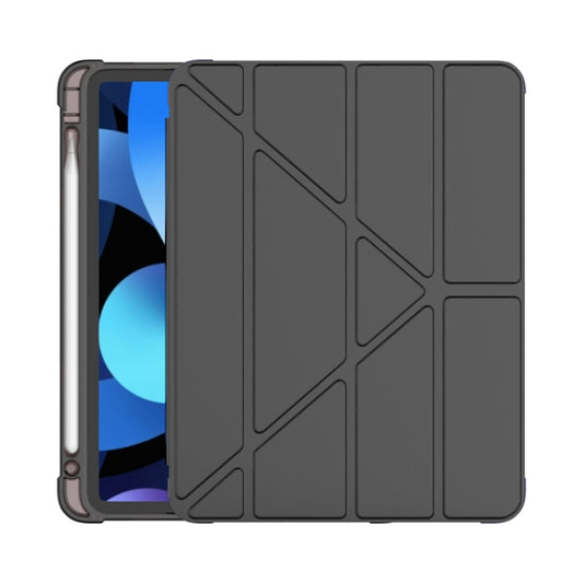 For iPad Air 11 2024 / Air 2022 10.9 Multi-folding Matte Surface Leather Tablet Case with Pen Slot